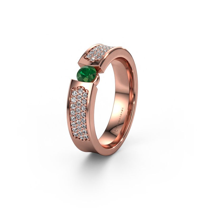 Ehering WH2100L 585 Roségold Smaragd ±5x3 mm