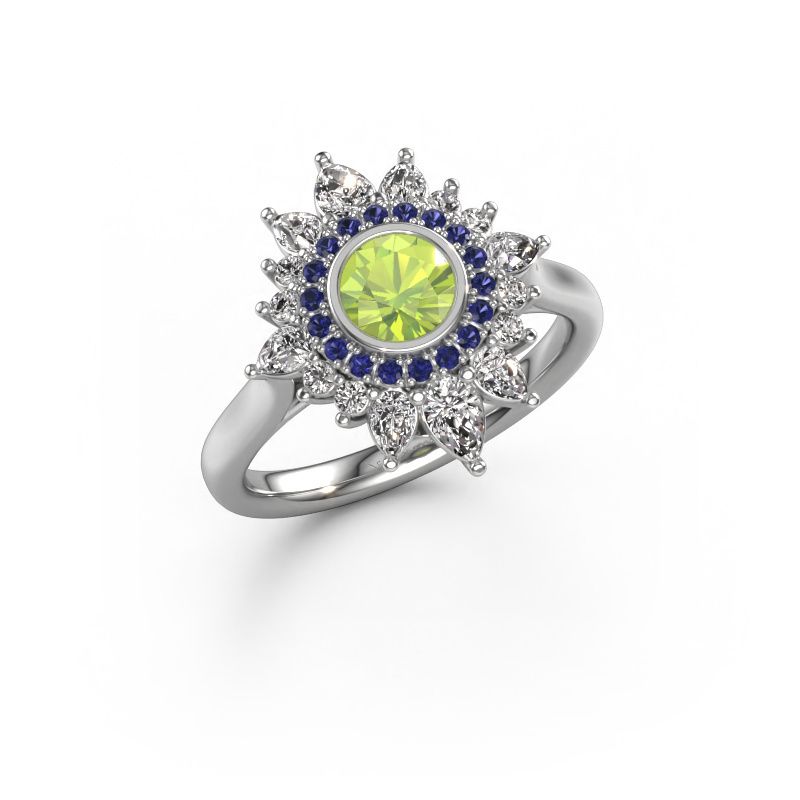 Engagement ring Tianna 585 white gold peridot 5 mm