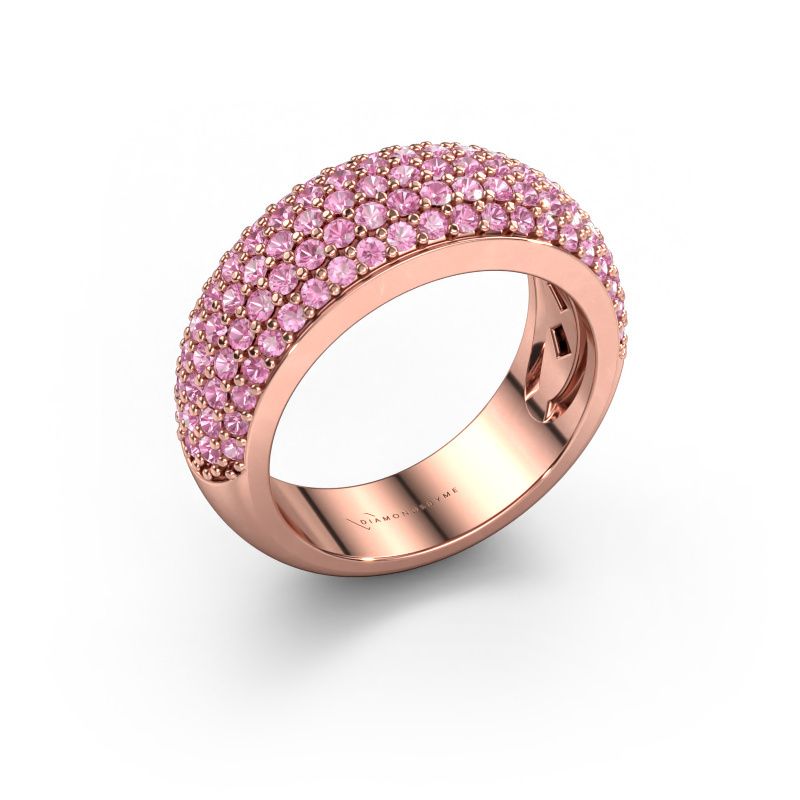 Bague Cristy 585 or rose saphir rose 1.2 mm