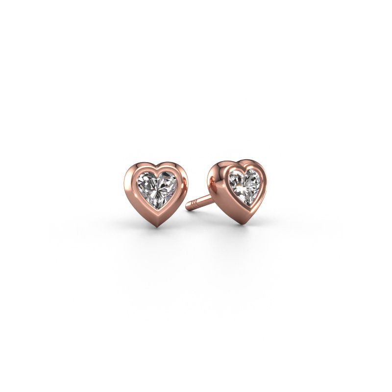 Clous d'oreilles Charlotte 585 or rose diamant 0.50 crt