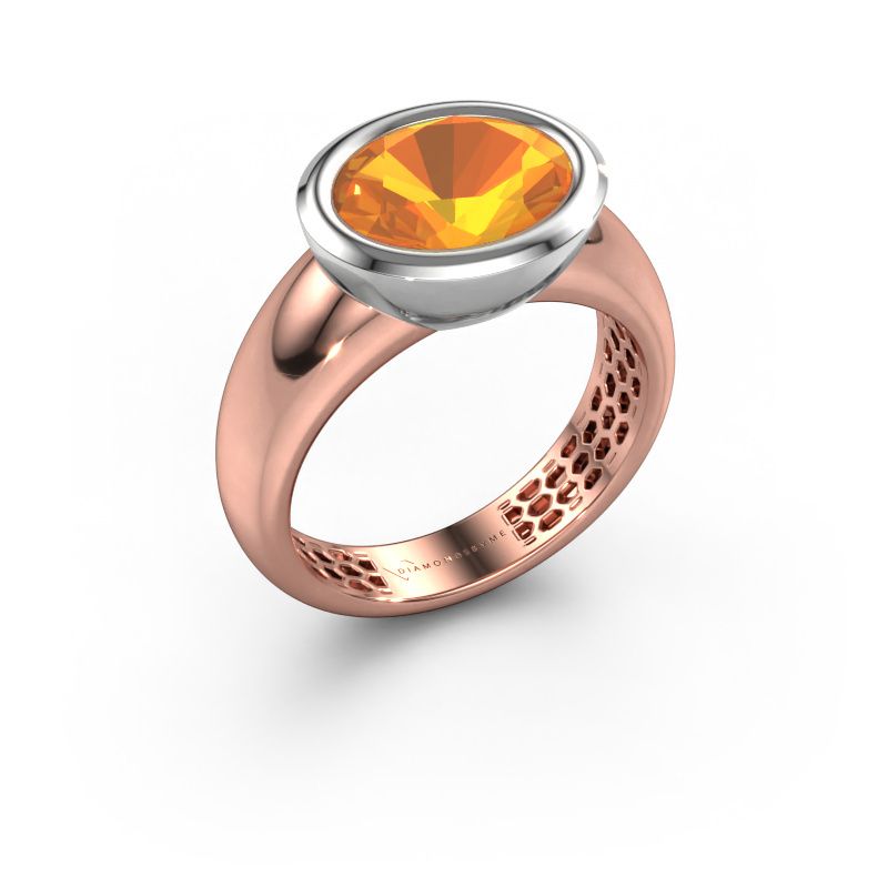 Ring Evelyne 585 rosé goud citrien 10x8 mm
