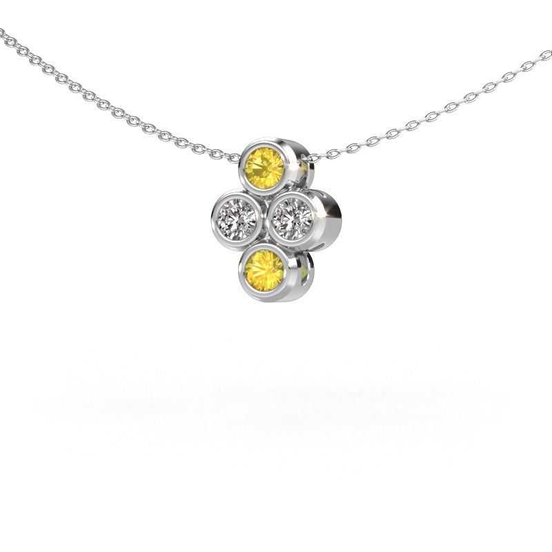 Anhänger Judi 585 Weißgold Gelb Saphir 3.4 mm