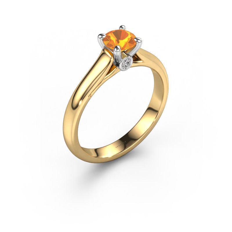 Engagement ring Valorie RND 1 585 gold citrin 5 mm