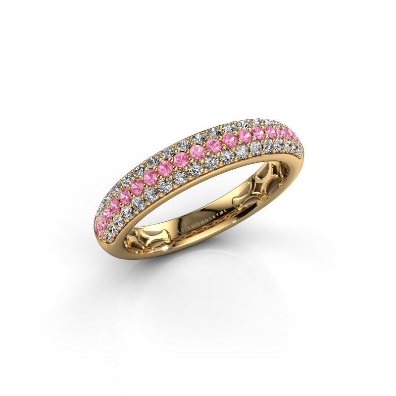 Afbeelding van Ring Emely 4<br/>585 goud<br/>Roze saffier 1.4 mm