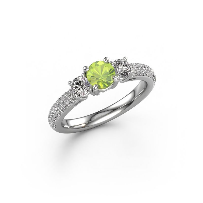 Bague de fiançailles Marielle RND 950 platine péridot 6 mm