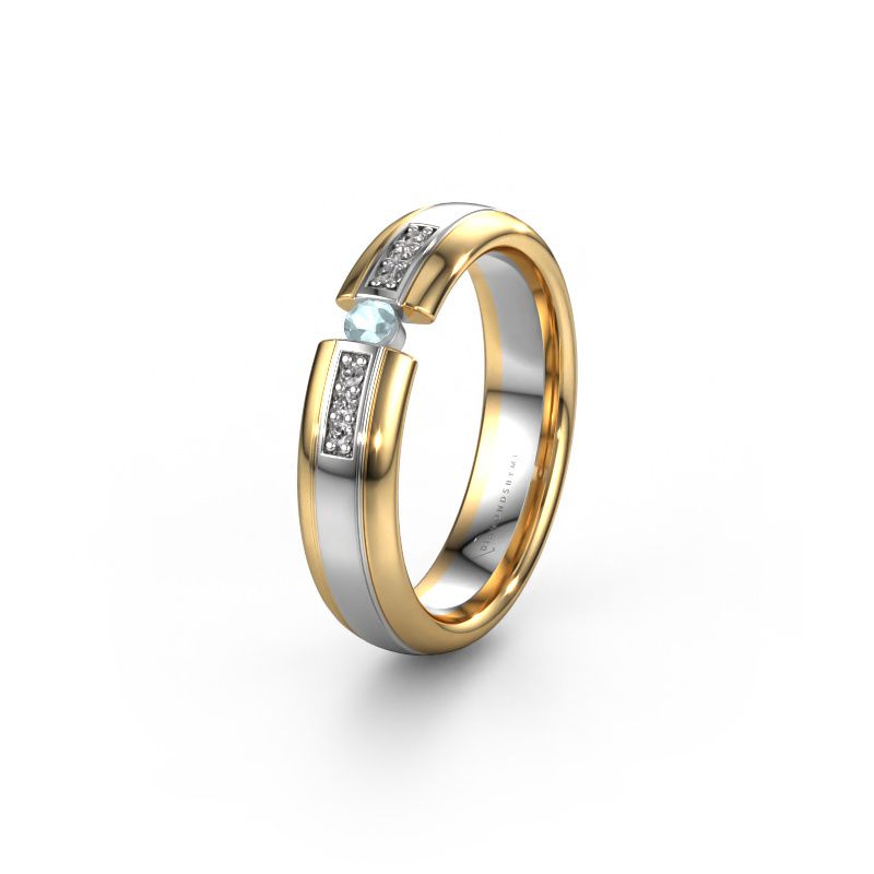 Wedding ring WH2128L26C 585 white gold aquamarine ±0.20x0.08 in