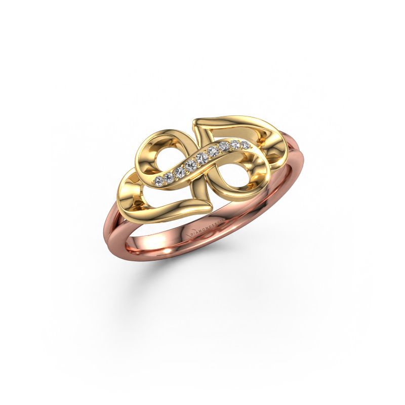 Ring Rowie 585 rose gold zirconia 0.9 mm