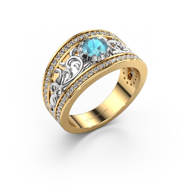 Ring Marilee 585 goud blauw topaas 5 mm