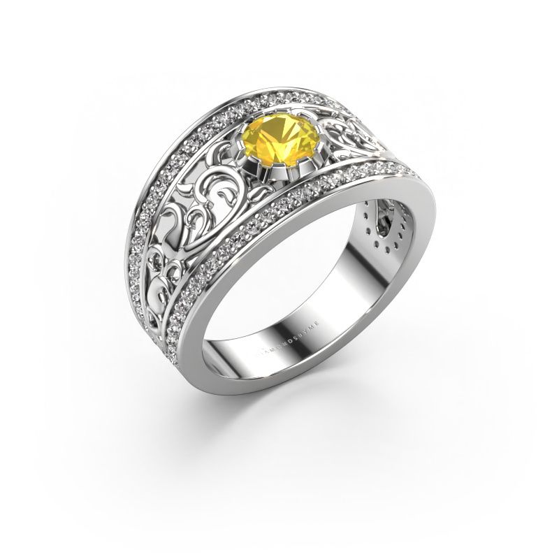 Ring Marilee 585 white gold yellow sapphire 5 mm