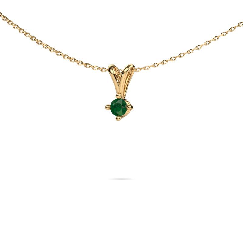 Pendant Jannette 585 gold emerald 4 mm