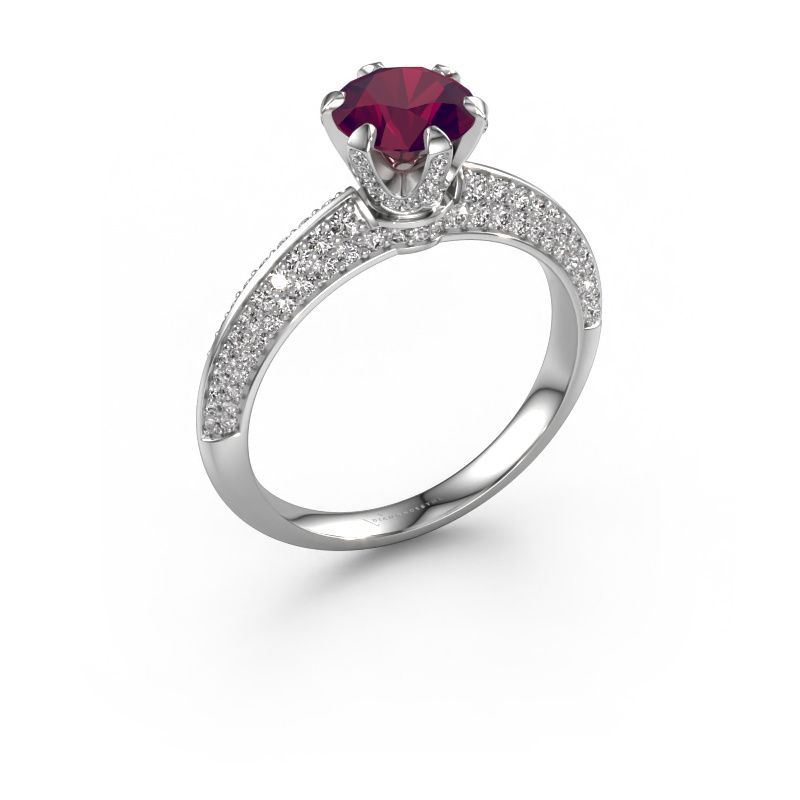 Verlobungsring Abby 950 Platin Rhodolit 6.5 mm