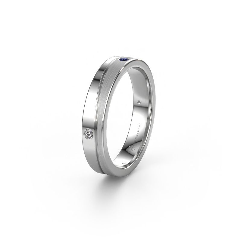 Wedding ring WH0901L14APM 585 white gold sapphire ±0.16x0.07 in