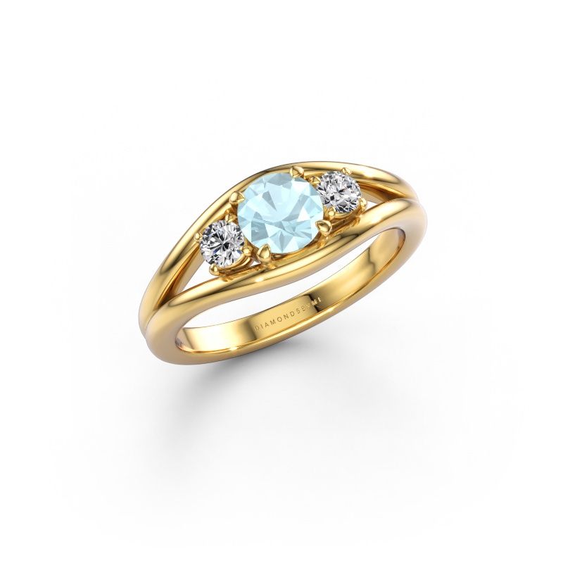 Ring Cassie RND 585 gold aquamarine 5.4 mm