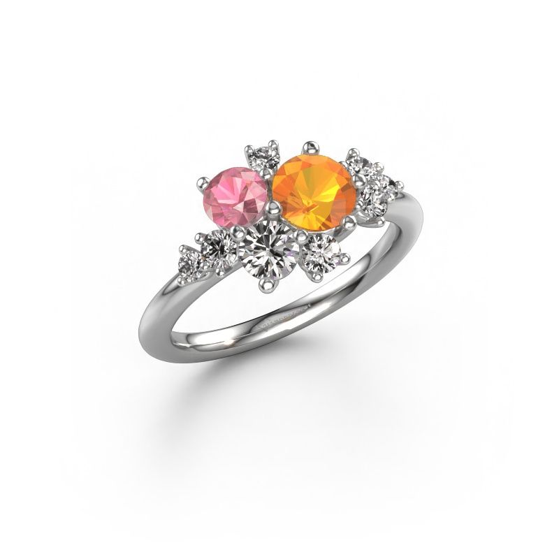 Ring Veronica 585 white gold citrin 5.4 mm