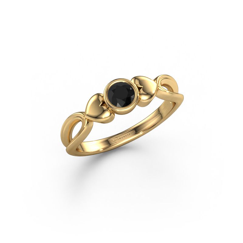 Ring Lorrine 585 goud zwarte diamant 0.30 crt