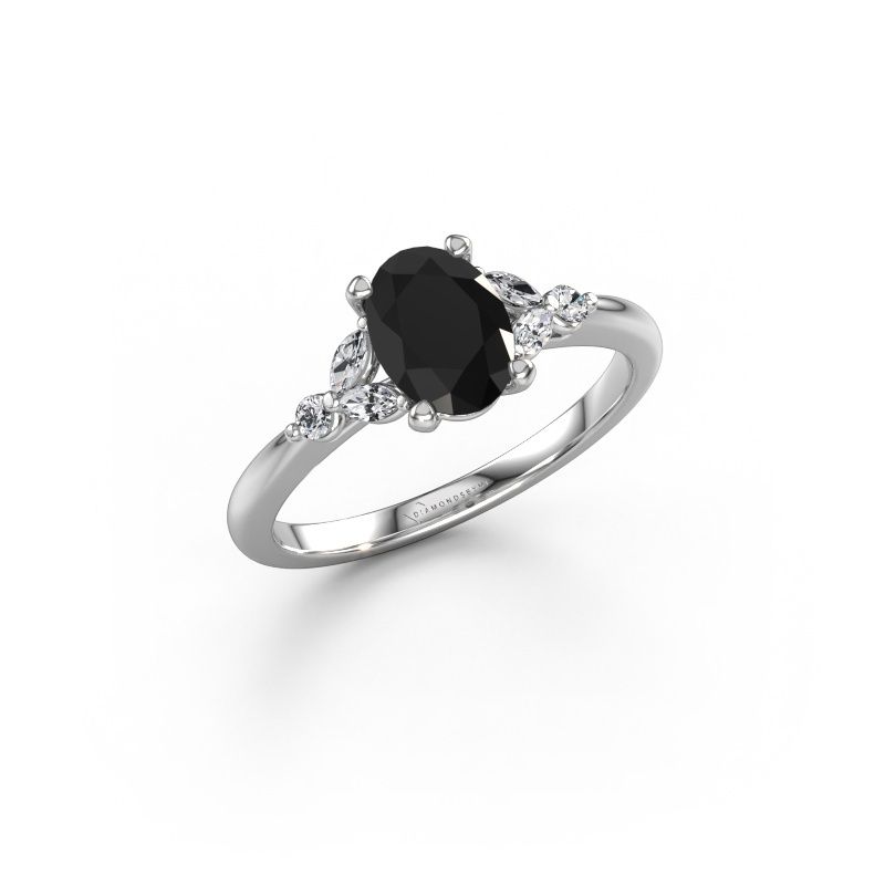 Verlobungsring Megan OVL 950 Platin Schwarz Diamant 1.25 crt