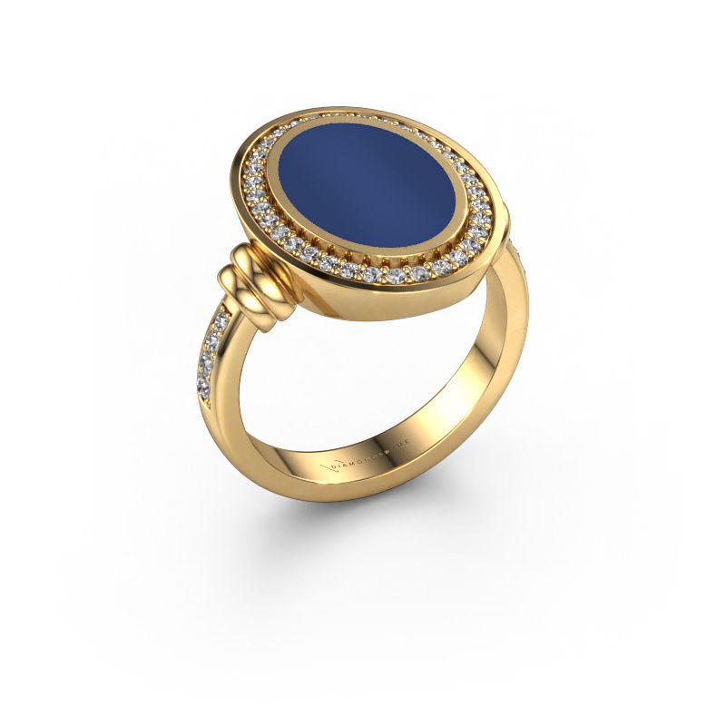 Heren ring Servie 3 585 goud lapis lazuli 14x10 mm
