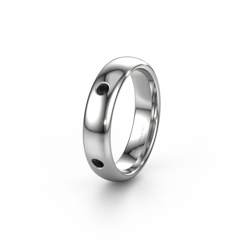 Wedding ring WH0104L35BP 950 platinum black diamond ±5 x 2 mm