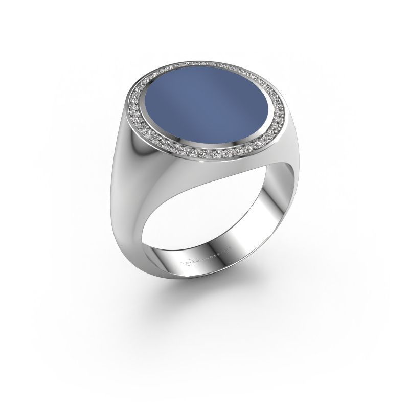 Signet ring Adam 5 585 white gold blue sardonyx 15x13 mm
