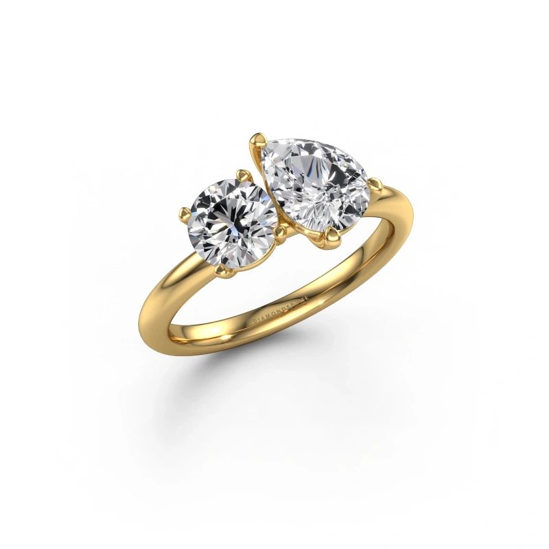 Engagement ring Toi et Moi PER-RND 585 gold lab grown diamond 1.70 crt