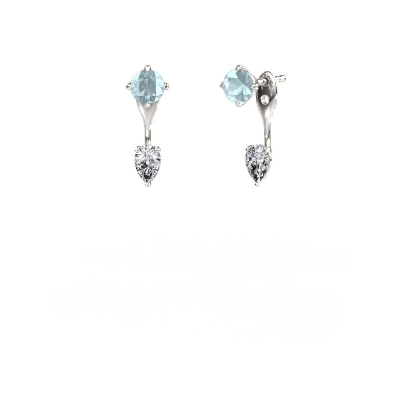 Ohrhänger Kate RND-PER 585 Weißgold Aquamarin 5 mm