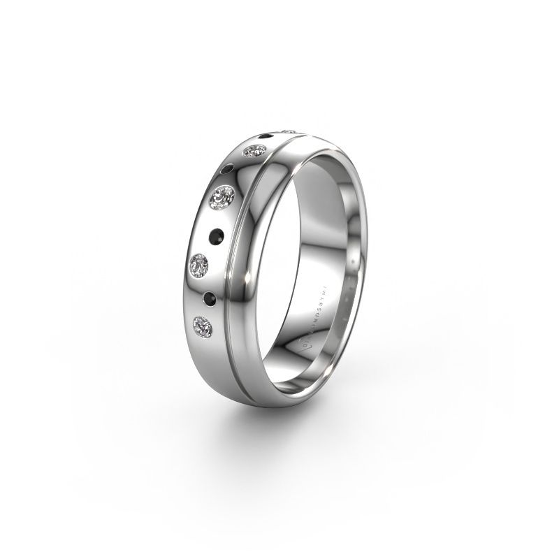 Wedding ring WH0317L36AP 950 platinum black diamond ±0.24x0.07 in