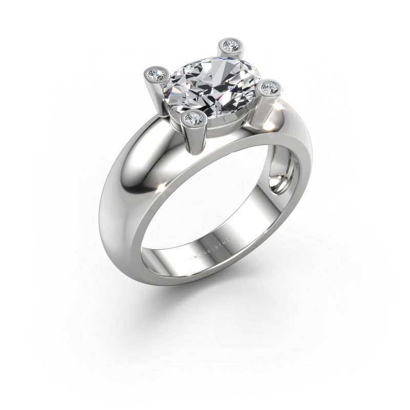 Ring Tamara OVL 585 witgoud lab-grown diamant 1.80 crt