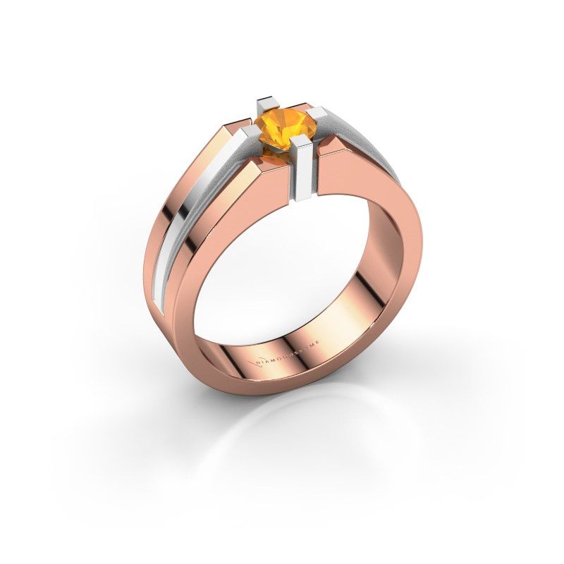 Image of Men's ring kiro<br/>585 rose gold<br/>Citrin 5 mm