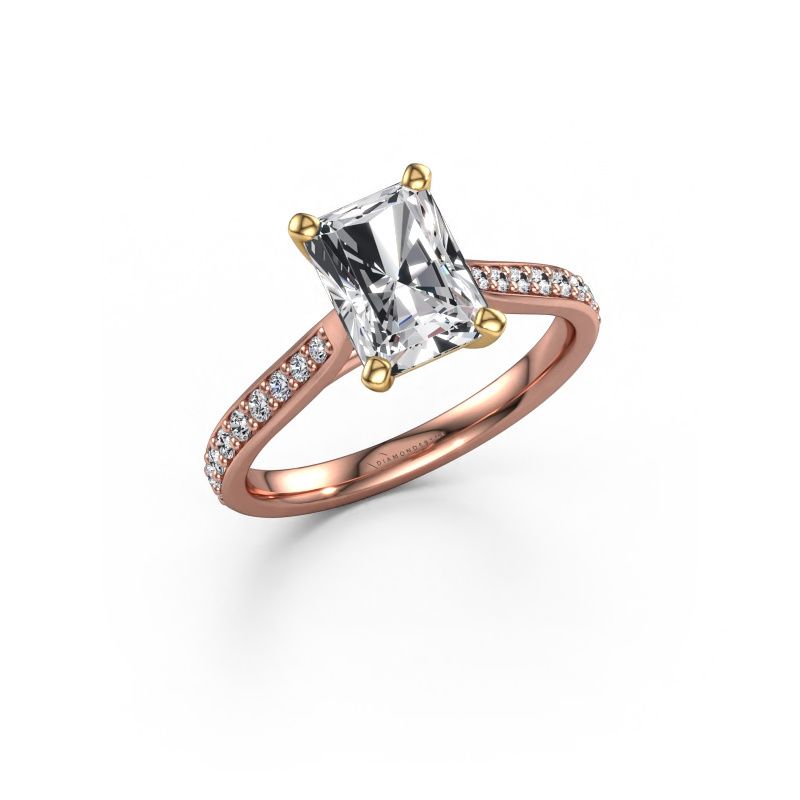 Engagement ring Mignon RAD 2 585 rose gold lab-grown diamond 1.989 crt