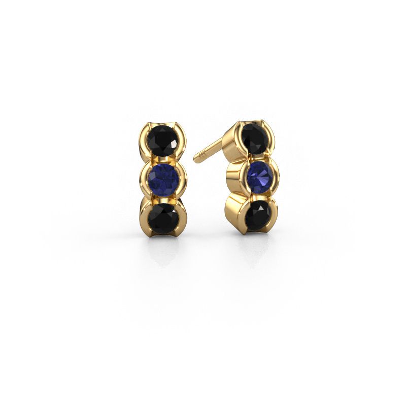 Boucles d'oreilles Lotte 585 or jaune diamant noir 0.680 crt