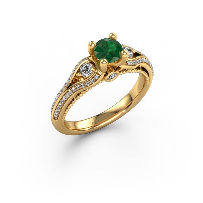 Engagement ring Nikita 585 gold emerald 5 mm