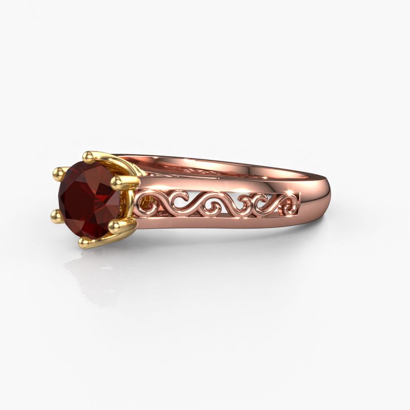 Image of Engagement ring Shan 585 rose gold garnet 6 mm