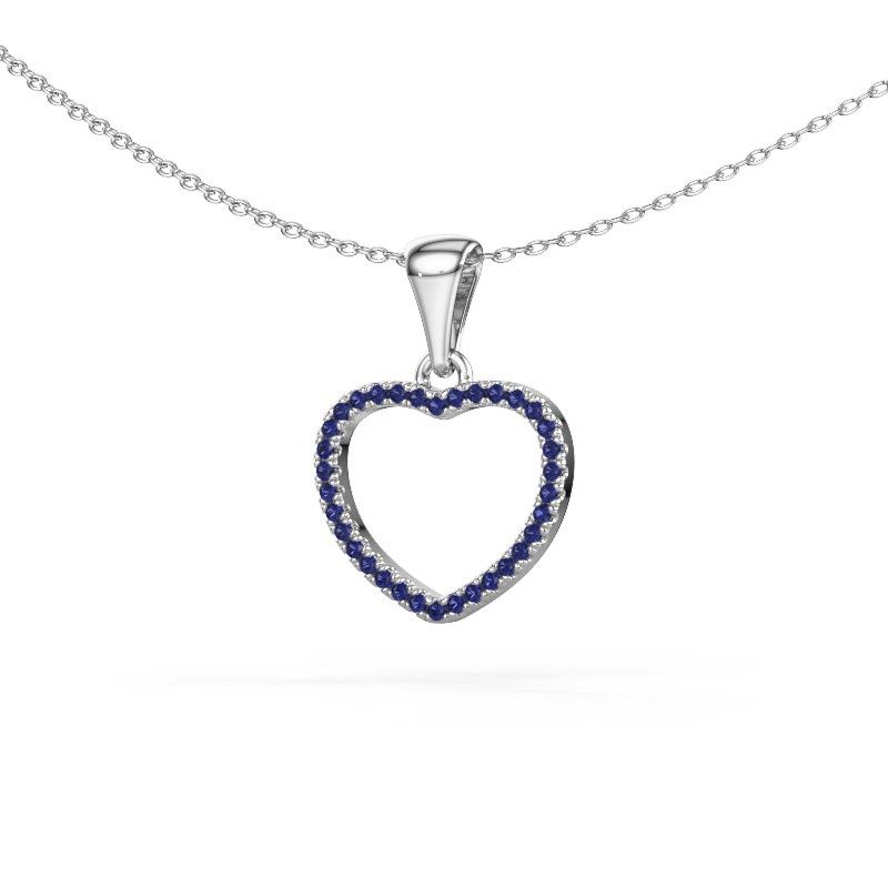 Hanger Heart 6 950 platina saffier 1 mm