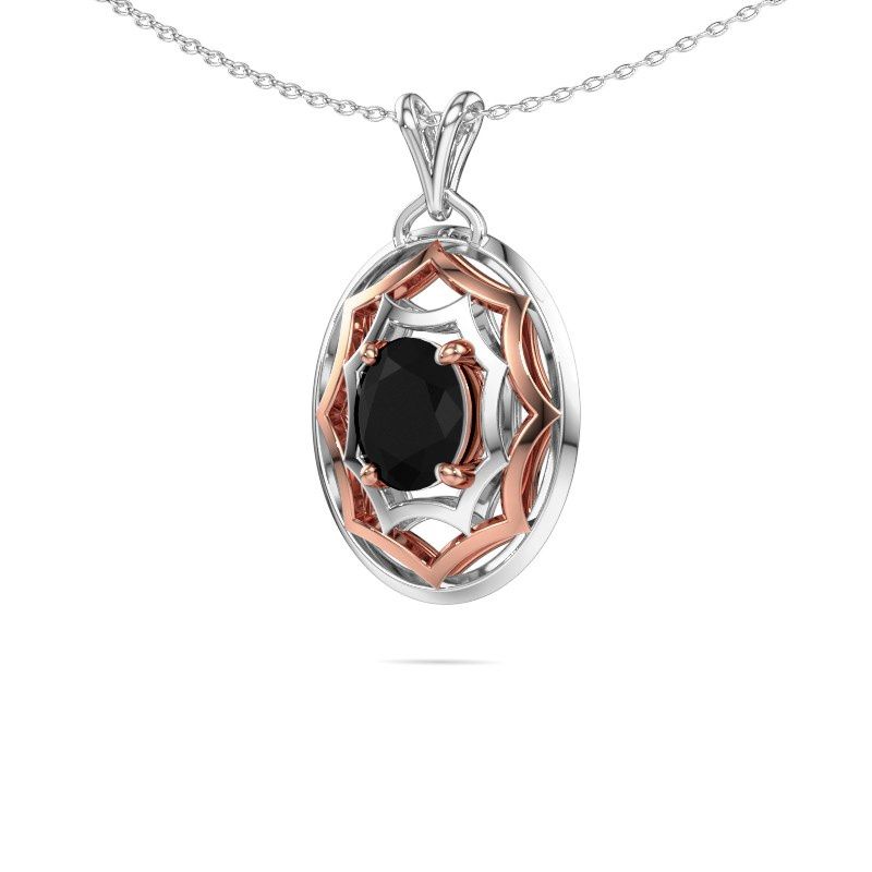 Afbeelding van Collier Evangelina 585 rosé goud zwarte diamant 1.50 crt
