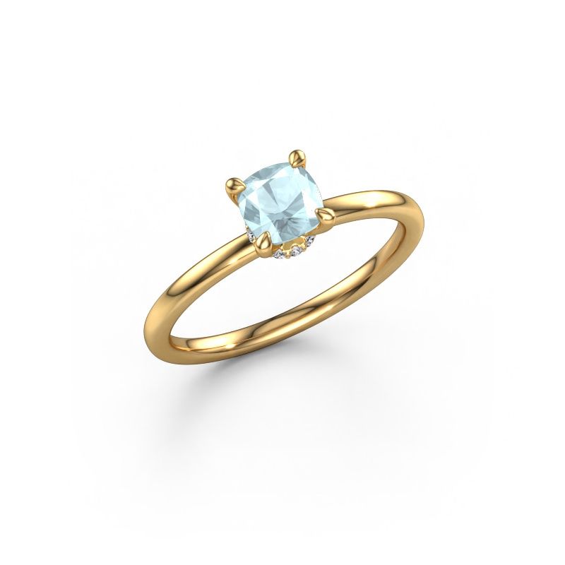 Verlobungsring Crystal CUS 3 585 Gold Aquamarin 5 mm