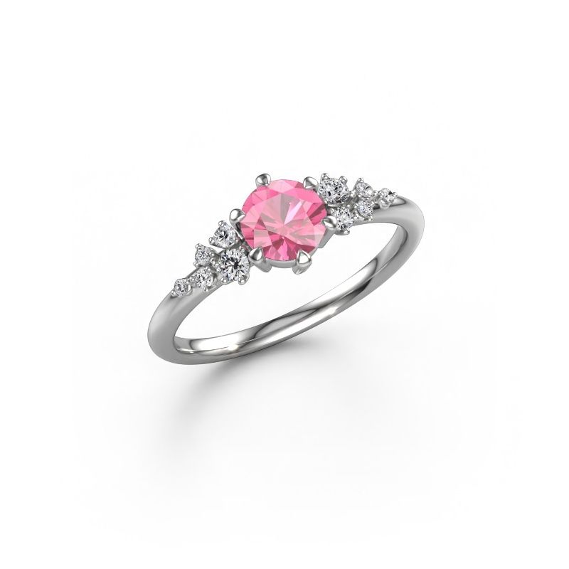 Ring Royce RND 585 white gold pink sapphire 5.5 mm