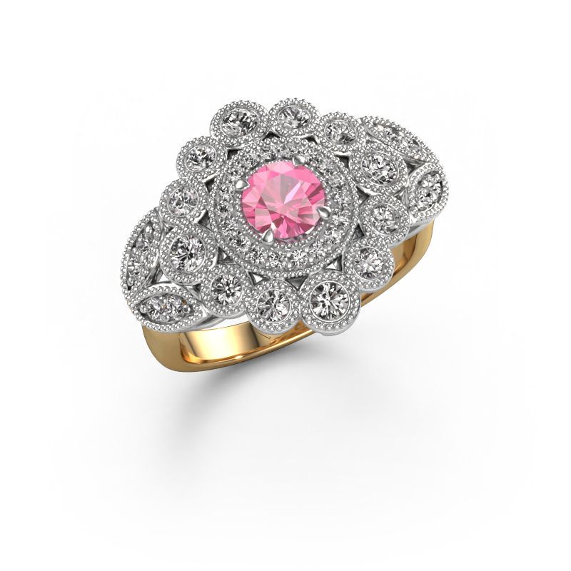 Ring Elia 585 gold pink sapphire 5 mm