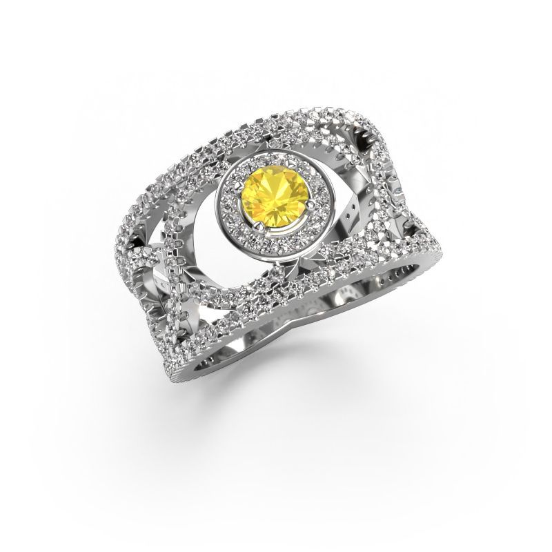 Ring Regina 950 platinum yellow sapphire 4.2 mm