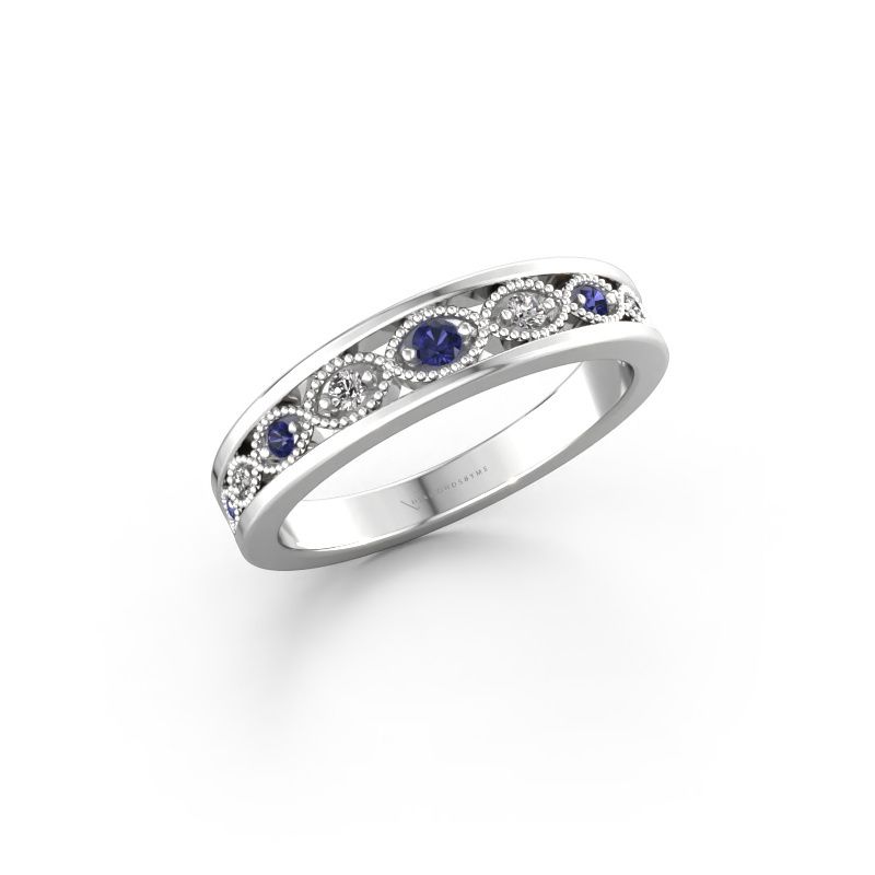 Stackable ring Laine 585 white gold sapphire 2 mm