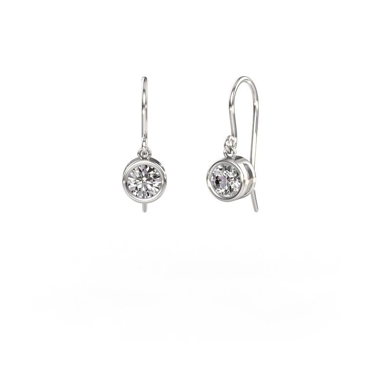 Earrings Lavon RND 585 white gold custom diamond 5 mm