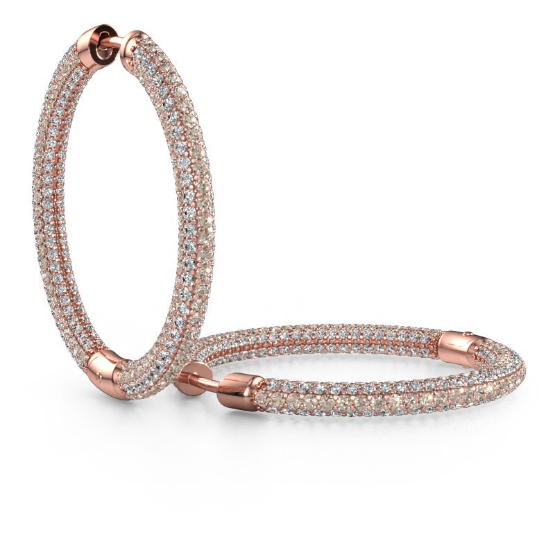 Créoles Hope 25mm 585 or rose diamant brun 4.407 crt