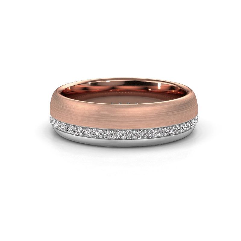 Afbeelding van Trouwring WH0303L36BMP<br/>585 rosé goud ±6x2 mm<br/>Diamant