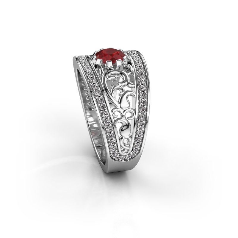 Image de Bague Marilee<br/>585 or blanc<br/>Rubis 5 mm