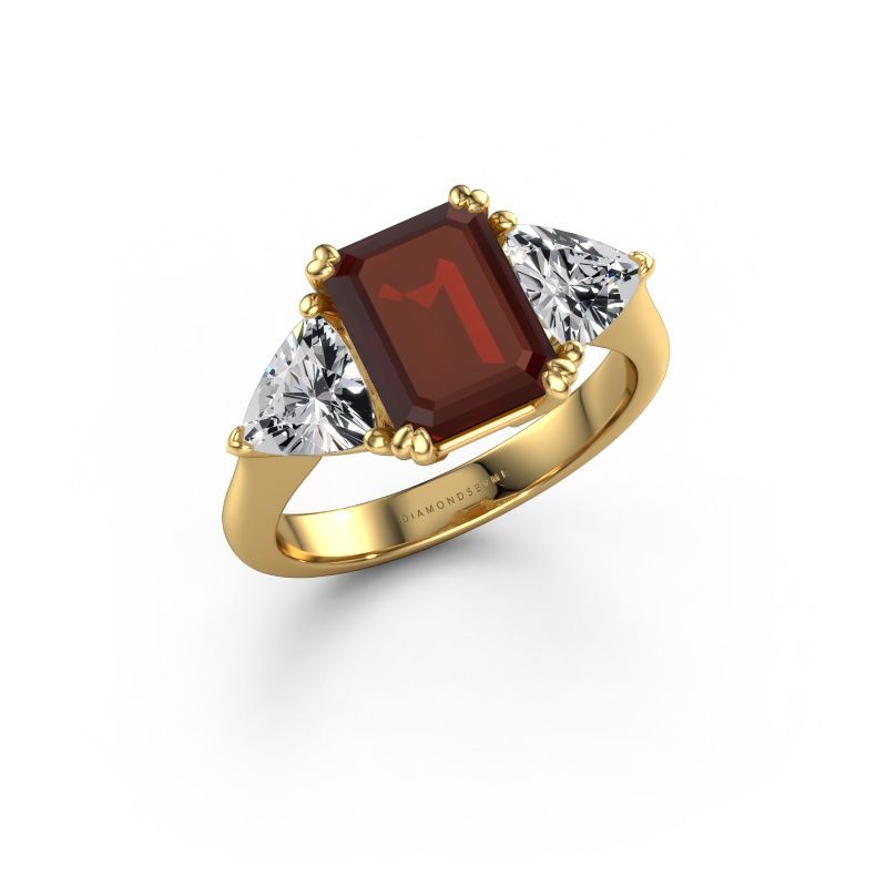 Engagement ring Paula 585 gold garnet 9x7 mm