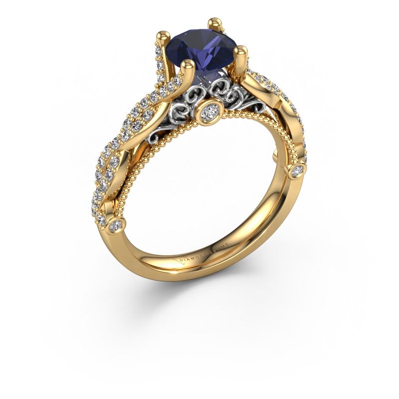 Engagement ring Chantelle 585 gold sapphire 6.5 mm
