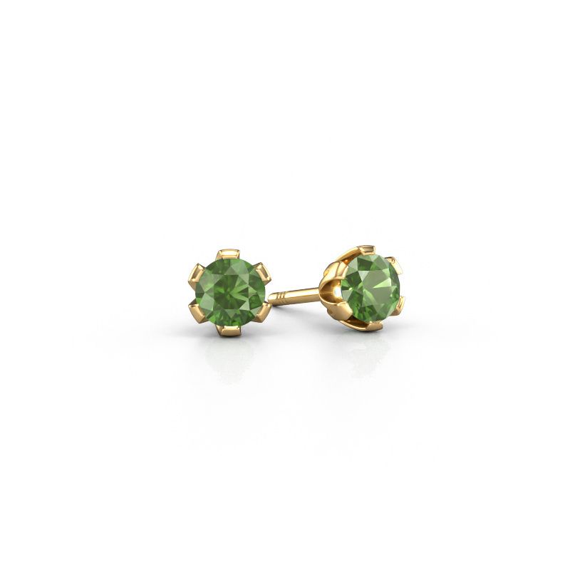 Ohrsteckers Julia 585 Gold Turmalin grün 4 mm