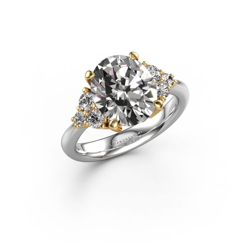 Verlovingsring Aleida OVL 1 585 witgoud zirkonia 9x7 mm