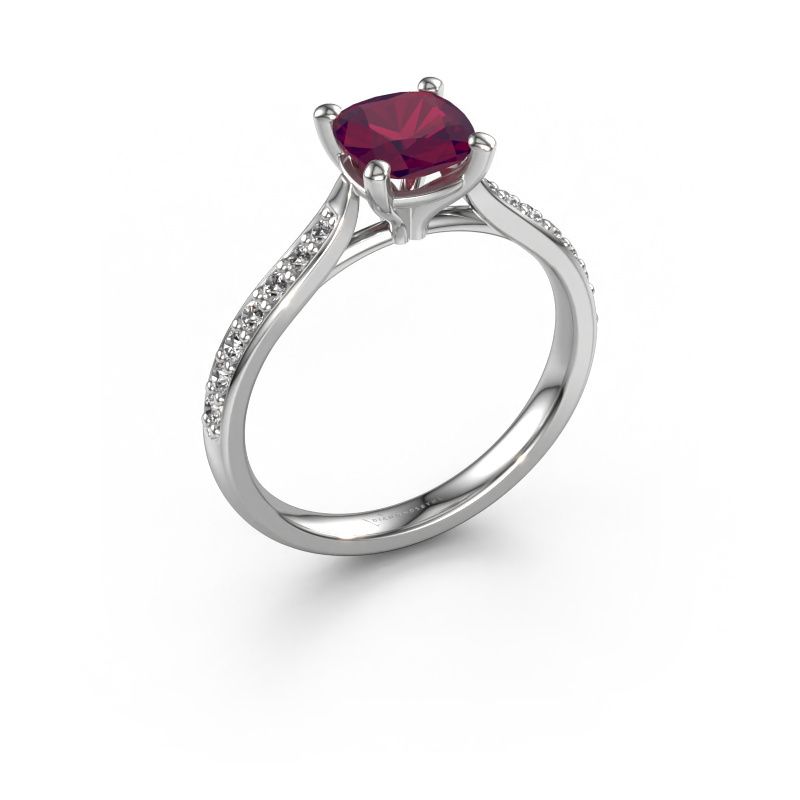 Verlovingsring Mignon CUS 2 585 witgoud rhodoliet 6 mm