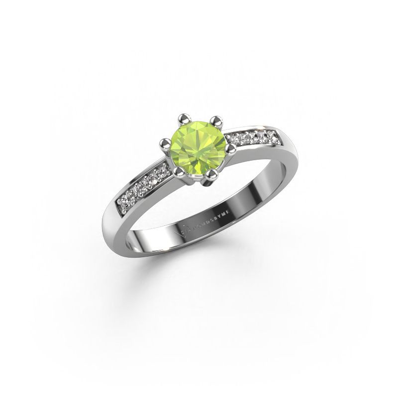 Verlovingsring Luna 2 950 platina peridoot 5 mm