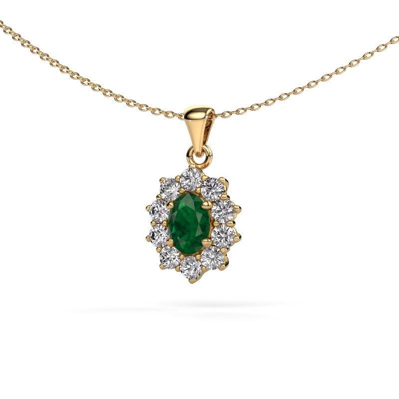 Anhänger Leesa 585 Gold Smaragd 7x5 mm